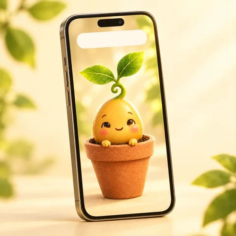 The seed on a phone screen
