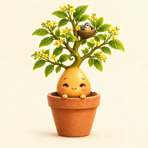 The seed grown into a small flowering tree